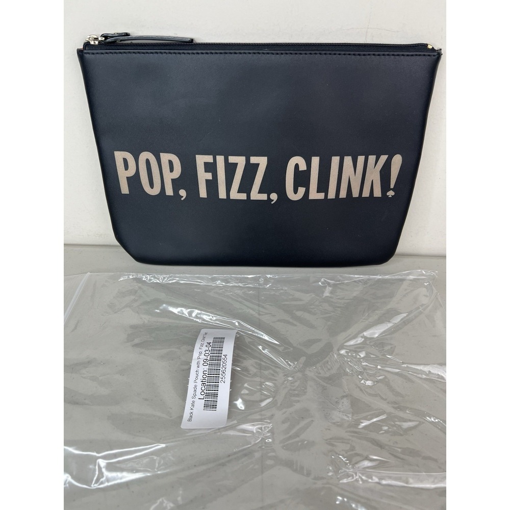 Kate Spade New York POP, FIZZ, CLINK! Statement Clutch Zip Pouch Purse Bag